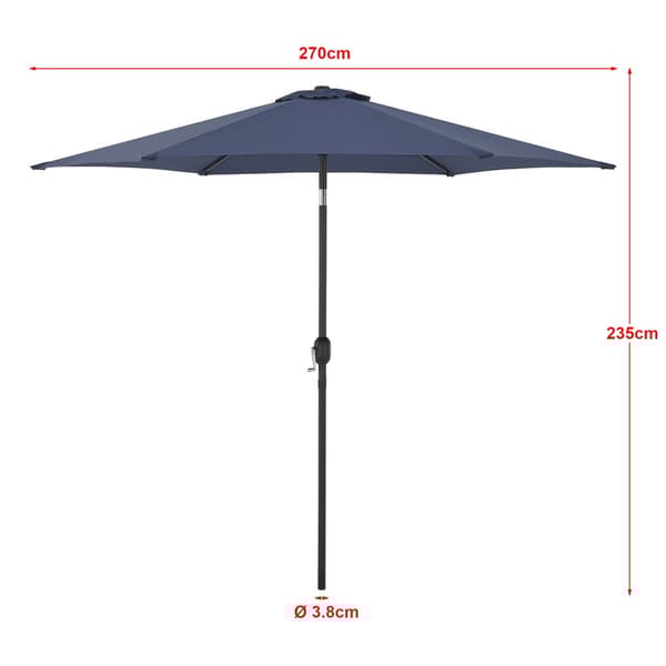 Parasoll Altino 270x235 cm marinblå stål [casa.pro]