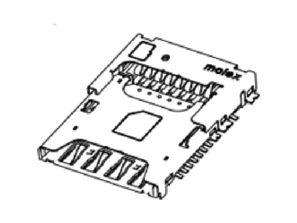 Molex 1041681620 300 pcs microSD Combo Connector, 2.28mm Height, Push-Pull, Normal Mount, With Detect Switch, 8-Circuit Card Type
