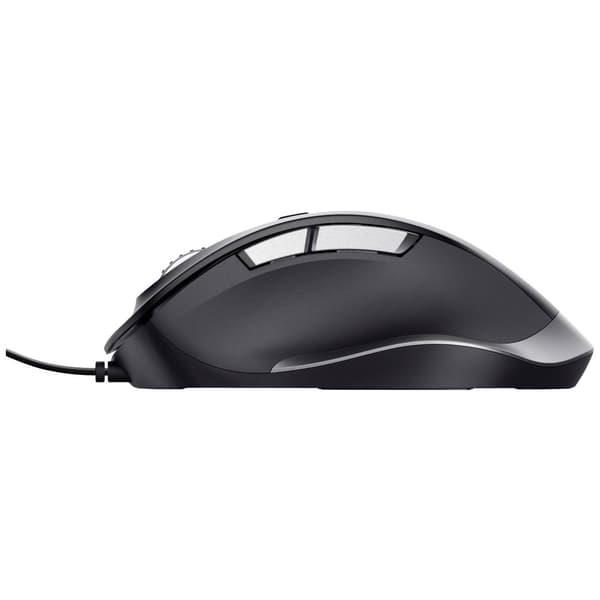 Trust FYDA Ergonomisk mus Sladd Optisk Svart 6 Knappar 5000 dpi Ergonomisk