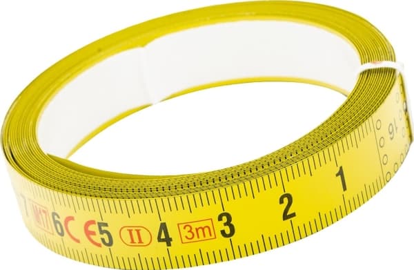 Selvklebende stålmålebånd Bahco "R" L-6m. 13 mm skala fra venstre til høyre