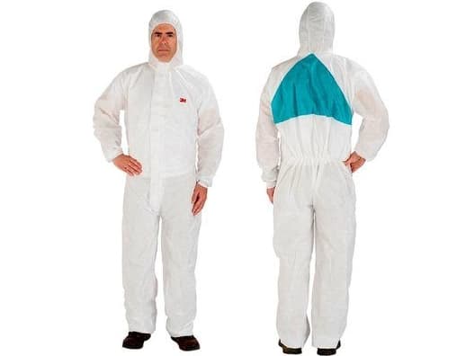 3M 4520-M, Vit, M, Unisex, Dragkedja, Front, SMS (Spunbond Meltblown Spunbond)