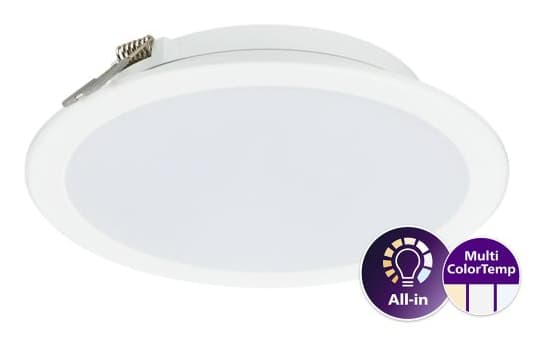 Philips 46443800, Innsunket spotlight, 1 ampuller, LED, 12 W, 6500 K, Hvit Hvit
