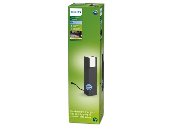 Philips Arbour piedestal-/gånglampa 6 W, Utomhus pelar-/stolpbelysning, Svart, IP44, Trädgård, Terass, Modern, Trädgård, Terass