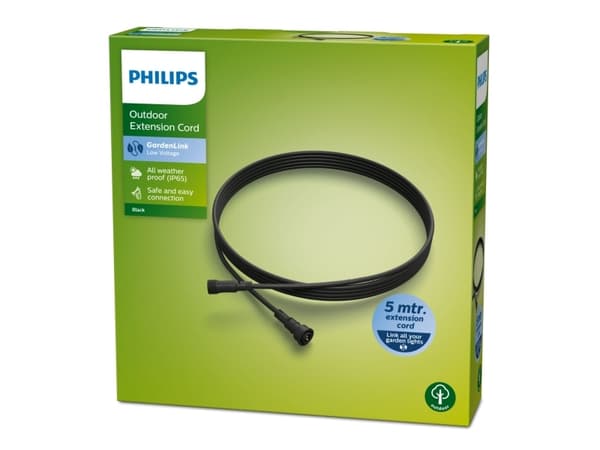 Philips Ulkovalaisimet, Virtakaapeli, Musta, Muovi, Puutarha, Patio, IP65, 5000 mm