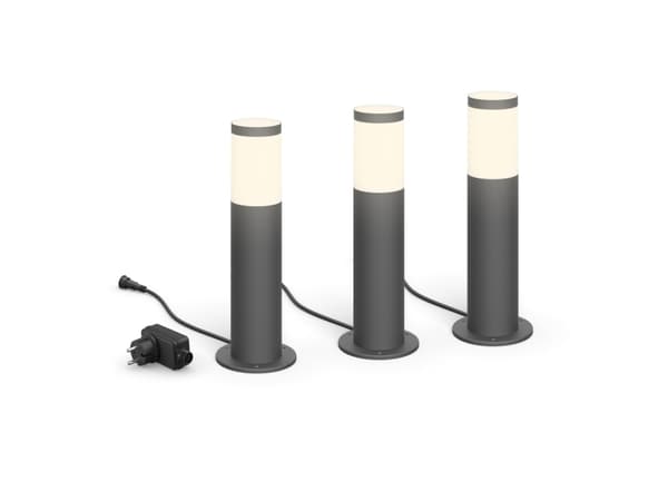 Philips Sokkel/stilys, 3 W, Utendørs sokkel/stang-belysning, Grå, Rustfritt stål, IP44, Hage, Terrasse, II Grå