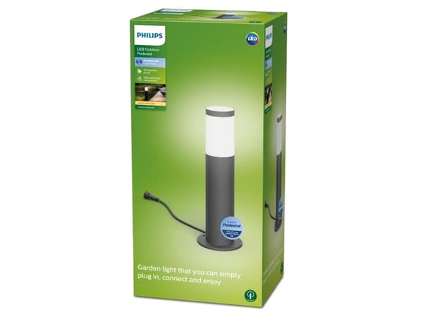 Philips Ulkovalaisimet, Ulkotilojen jalka-/tolppavalaistus, Harmaa, Ruostumaton teräs, IP44, Puutarha, Patio, Puutarha, Patio