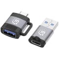 Miniatyrbild 1 av 4: Manhattan USB 2.0 Adapter [2x USB 3.2 Gen 1 A hona (USB 3.0), USB 3.2 Gen 1 B hona (USB 3.0) - 2x USB 3.2 Gen 1 kontakt