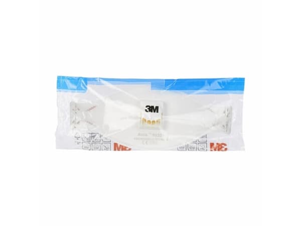 3M 9332+, Flatfoldet, FFP3, Hvit, Monoton, Aluminium, Polypropylen (PP), Polyuretan (PU), En Størrelse