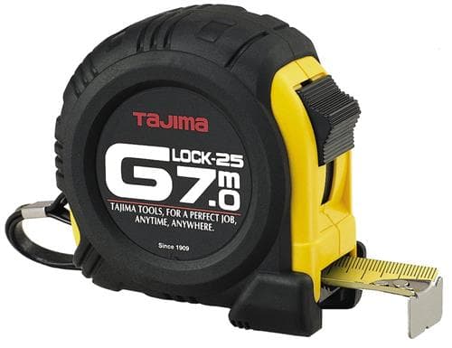 Båndmål G-Lock EC2 25mm 7m m/gummikappe