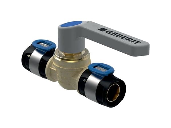 Geberit FlowFit kugleventil m/greb d=16 mm blyfri siliciumbronze