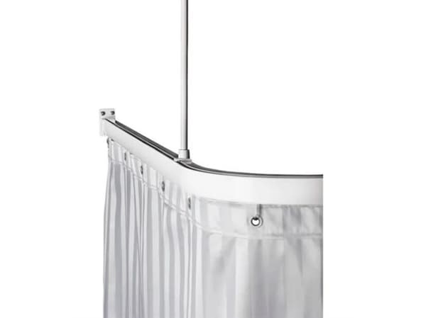 Forhængsstang 90x90 hvid m/loftstøtte