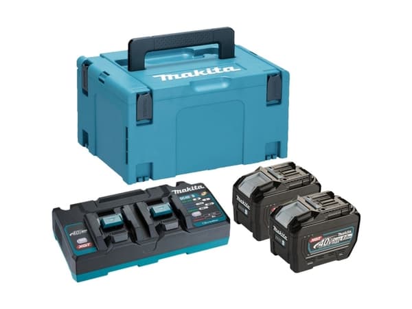 MAKITA 191Y97-1 - XGT-työkaluihin sopiva virtalähdepakkaus (40V XGT Li-Ion - koostuu 2x BL4080F akusta 8.0 Ah , DC40RB kaksois-pikalaturista, kantola