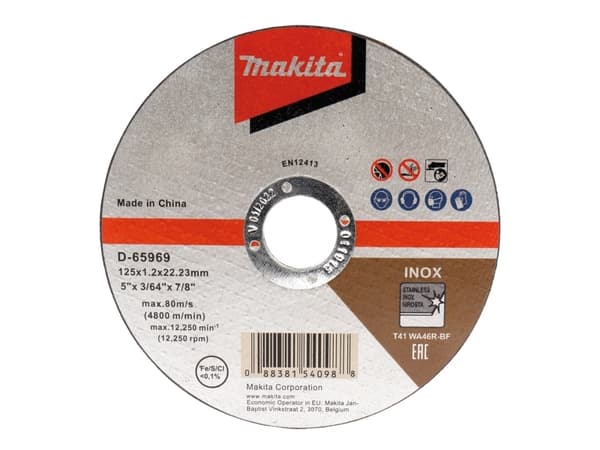 Makita - Skjæreplate - for rustfritt stål - 125 mm - grovkorn: WA46R