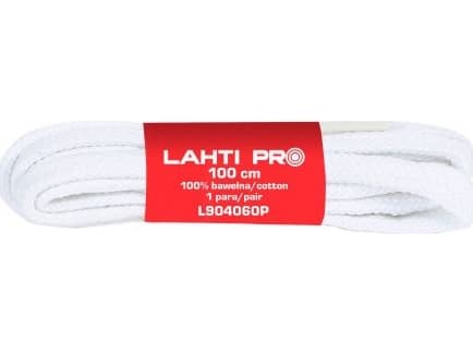Lahti Pro LINE FLAT. 100 % BOMULL HVIT L904060P, 10PAIR, 100CM, LAHTI