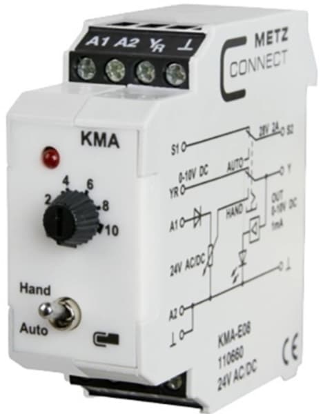 METZ CONNECT KMA-E08, Vit, 24 V, 22,5 x 60 x 61,3 mm, 70 g, -10 - 50 ° C
