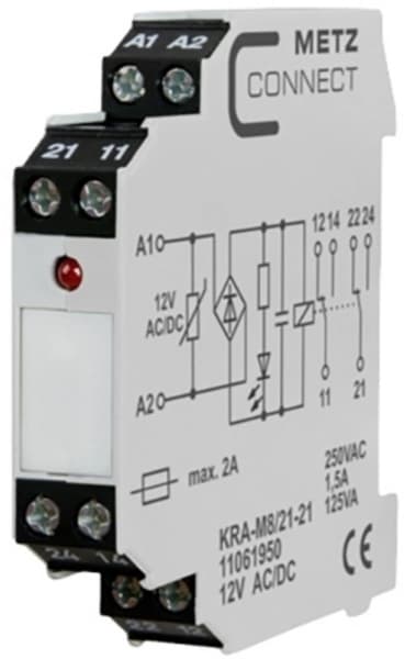 Metz Connect 11061950 #####kytkentämoduuli 12, 12 V/AC, V/DC (max) 2 x omskifter 1 stk