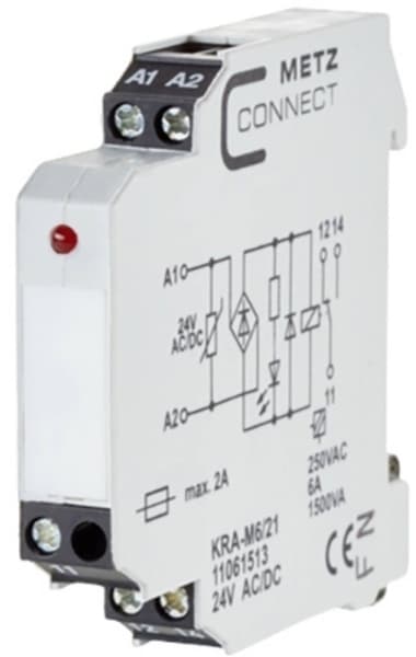 Metz Connect 11061513 #####kopplingsmodul 24, 24 V/AC, V/DC (max) 1 x stiftkontakt 1 st