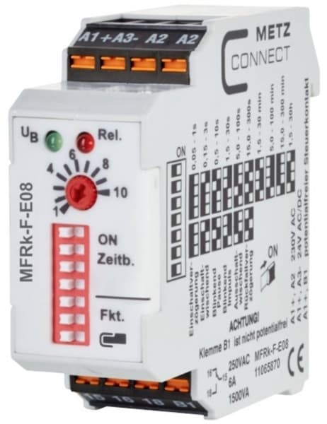 Metz Connect 11065870 MFRk-F-E08 Tidsrelä Multifunktionellt 230 V/AC 1 st 1 x omkopplare