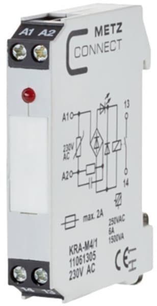 METZ CONNECT KRA-M4/1, Valkoinen, -20 - 55 °C, 230 V, 250 V, 11,2 x 60 x 87,5 mm, 45 g