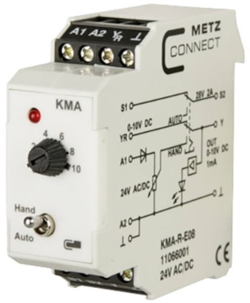 METZ CONNECT KMA-R-E08, Grå, 24 V, 22,5 mm, 60 mm, 61,3 mm, 70 g