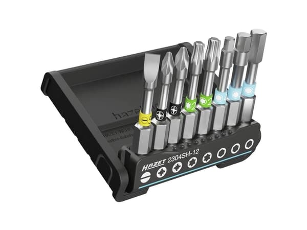 Hazet 2304SH-12 8-delars bitsats Hårdmetall, Unbrako, Phillips tvärsnitt, Pozidriv tvärsnitt, ##### Invändig T-profil