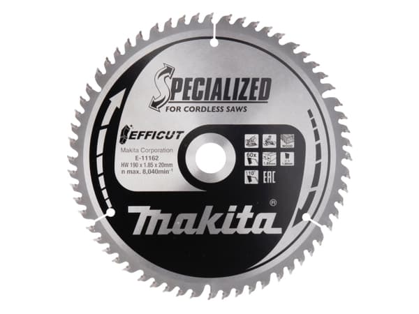 MAKITA Efficut 190x20x1,85mm 60T puunleikkuukiekko