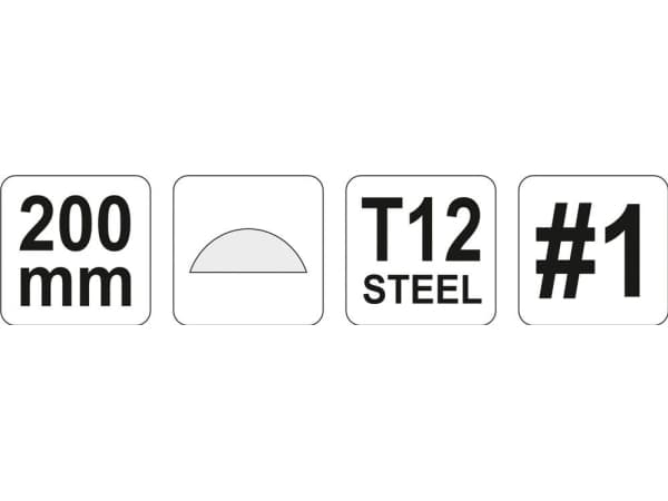 Yato Halvrund metallfil 200mm (YT-62259)