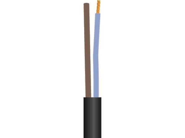 Tilledning flad, pvc2x0,75 mm² PKLF sort 300/300Vring, kabeldiameter 3,8x6,3 mm
