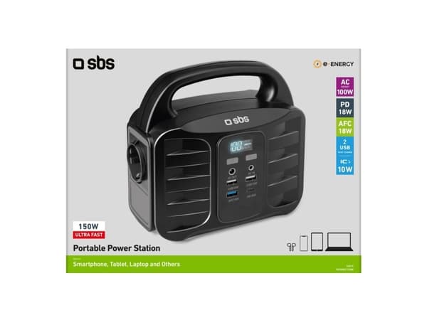 SBS TEPOWST150W, AC, Cigartenner/lighter, DC, 150 W, 100 W, 100 W, 25 W, Sort