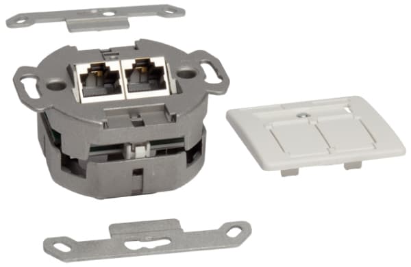Elmat 13301132EKR9010, 2 x RJ-45, 6a, 500 MHz, Vit, 150 g