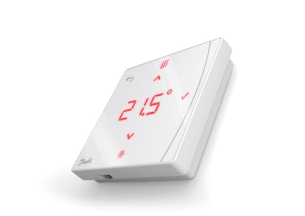 Danfoss Icon2 RT langaton huonetermostaatti näytöllä ja kiinnikkeellä