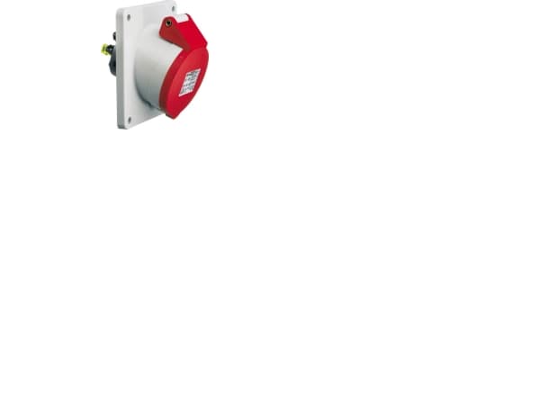 BALS CEE stikdåse indbygningH6 400V 16A 5 polet rødskrå 20°, flange 100x92 mm, Quick Connect®IP44, polyamid