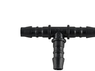 Sauermann T-stykke 6 mm - PVC Sort