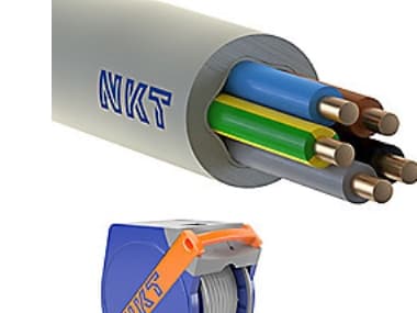 NKT Installationskabel, halogenfri 5G6mm² NOIKLX90 ljusgrå 300/500V,Qaddy, yttermått max. 15,9 mm - (130 meter)
