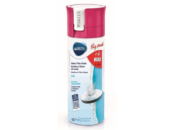 Brita Fill&Go rosa filterflaske + 4 filtre (1046682)