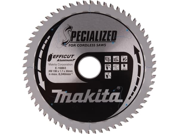 MAKITA 190x30x60z EFFICUT TARGET TO ALUMINIUM sågblad