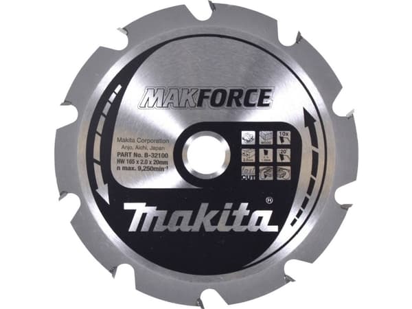 Makita B-32100, 16,5 cm, 2 cm, 9500 RPM, Makita
