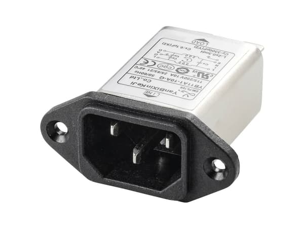 TRU COMPONENTS TC-10101440 Strømfilter med IEC-tilslutning 250 V/AC 10 A 0,3 mH (L x B x K) 58 x 50 x 22,8 mm 1 stk 1 stk