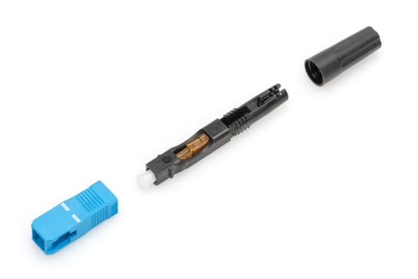 DIGITUS - Nettverkkontakt - SC/UPC-enkeltmodus (hann) - fiberoptisk - 2.5 mm - 9 / 125 micron - svart, blå (en pakke 10)