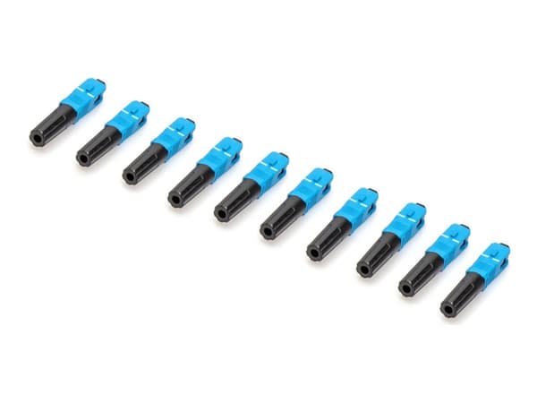 DIGITUS - Nettverkkontakt - SC/UPC-enkeltmodus (hann) - fiberoptisk - 2.5 mm - 9 / 125 micron - svart, blå (en pakke 10)