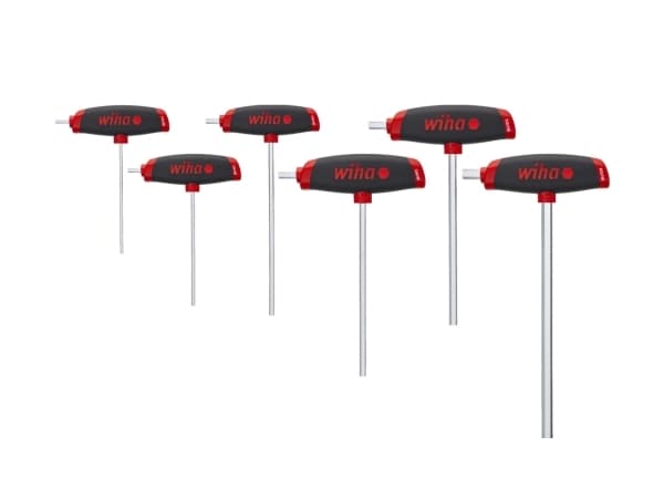Wiha 45620, Hex-nøkkelsett med T-grep, 6 stykker, T-grep med kort arm, 2.5,3,4,5,6,8 mm, 565 g