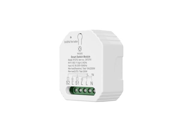 WOOX R7279, Smart strömställare, Kabel, Polykarbonat, Mätt, Vit, IP20