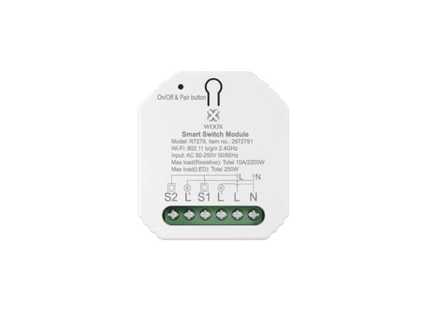 WOOX R7279, Smart strömställare, Kabel, Polykarbonat, Mätt, Vit, IP20