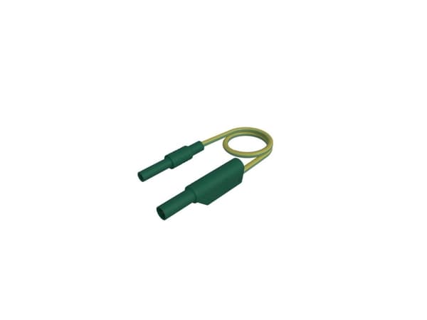 SKS Hirschmann MAL S WS-B 25/2,5 keltainen/vihreä Turvallisuuskoejohto [4mm turvaliitin - #####4 mm Sicherheits-Stecker, pinottava] 25 cm keltainen v