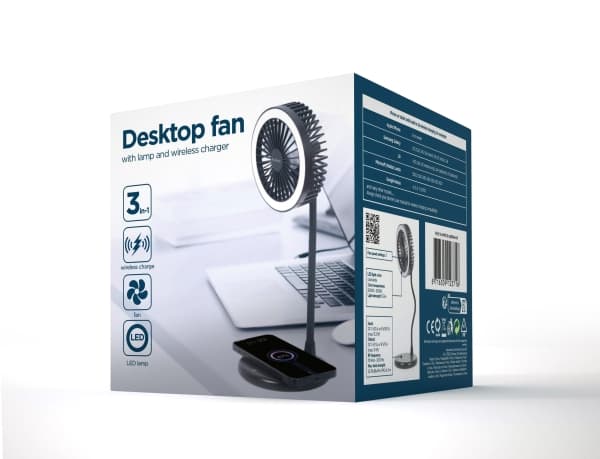 Gembird TA-WPC10-LEDFAN-01, Lajittelu, piirilevy, 100 dB, 1,5 m, DC, 15,3 W