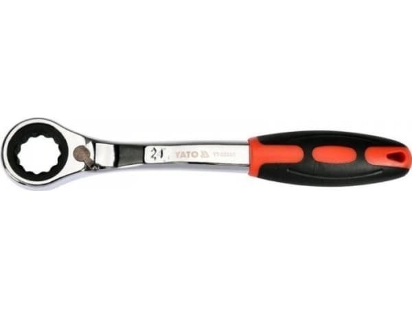 Yato `Rewing ringnyckel med spärr 24mm, CRV, 42-48 HRC, 72T
