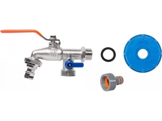 Bradas - IBC mutter S60x6, kran med uttak for 2 x GZ 3/4` + 2 nipler IBCS60-KK0512 BRADAS