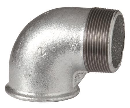 Vinkel sort 1/2 90 grader muffe / nippel