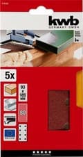 Miniatyrbild 1 av 3: kwb 818308 sandpapper 80 korn (L x B) 185 mm x 93 mm 5 stycken (818308)