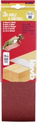 Miniatyrbillede 1 af 6: kwb 912506 slibebåndssæt, korn 60 (L x B) 533 mm x 75 mm, 3 stk (912506)
